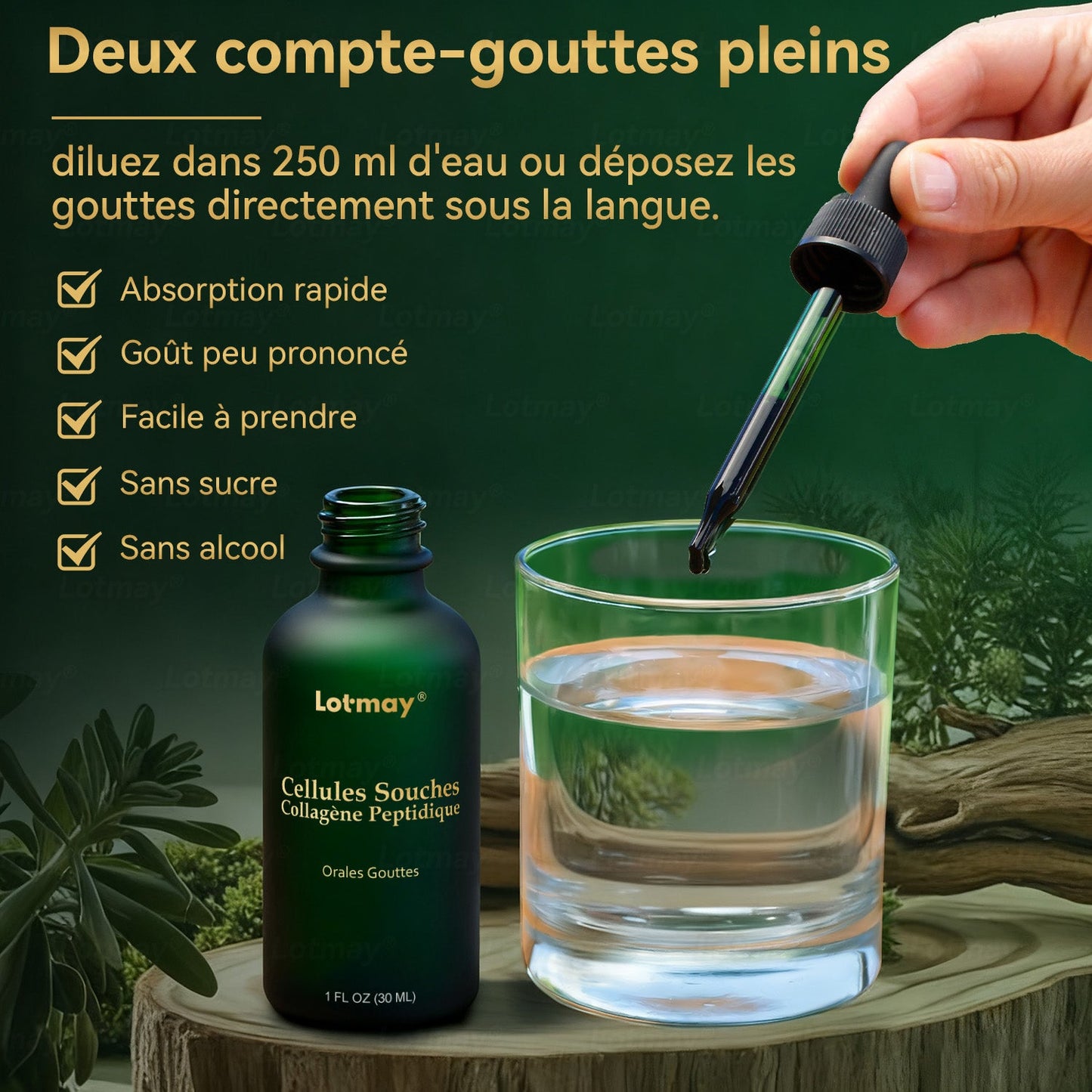 【Édition Exclusive Officiellement Autorisée】Lotmay® Sérum Oral de Cellules Souches et Peptides de Collagène 🛒(Raffermit et Tonifie la Peau Relâchée & Réduit la Formation de Rides）🌸