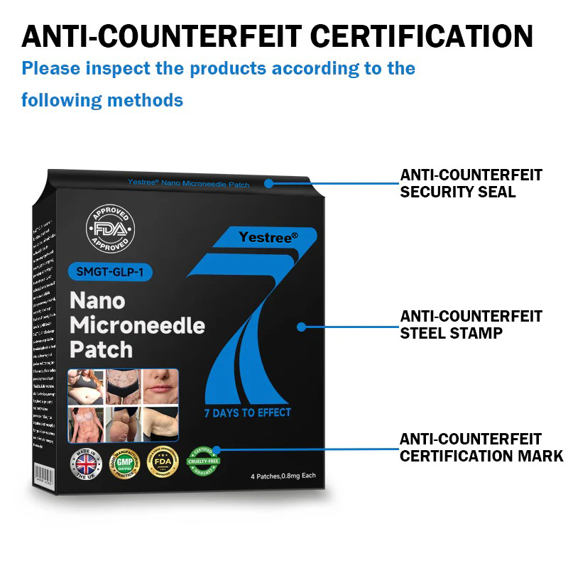 Yestree®👨‍⚕️ Nano Microneedle Patch with SMGT-GLP-1 & Matrixyl 3000 – Slimming, Skin Tightening, Blood Sugar Support, No Injection, 7-Day Result