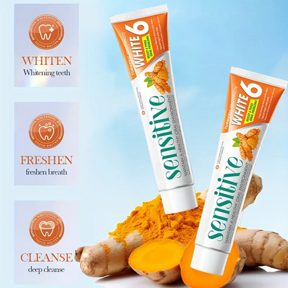 Minceetbien™ Sensitive White 6: Ginger Infused Toothpaste for Deep Clean And Bright White Teeth - 100G Tube